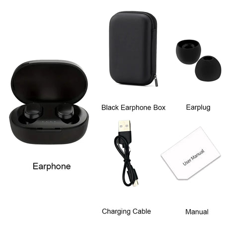 Écouteurs intra-auriculaires Bluetooth sans fil TWS A6S avec réduction de bruit et micro pour Huawei, Xiaomi et Redmi