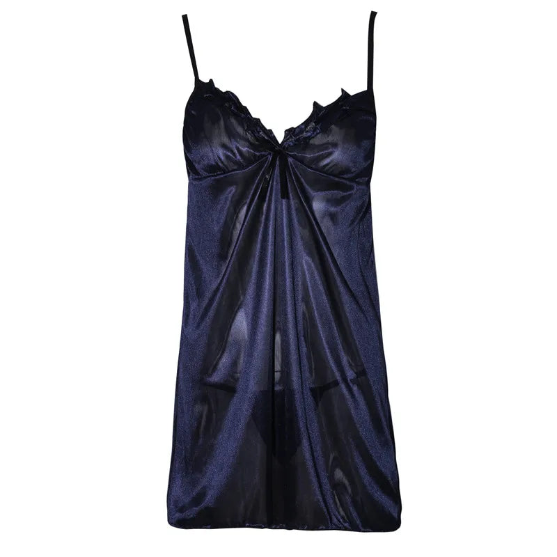 Nuisette en dentelle à bretelles pour femme, nuisette sexy à col V, nuisette sexy à lacets et découpes florales, en soie confortable