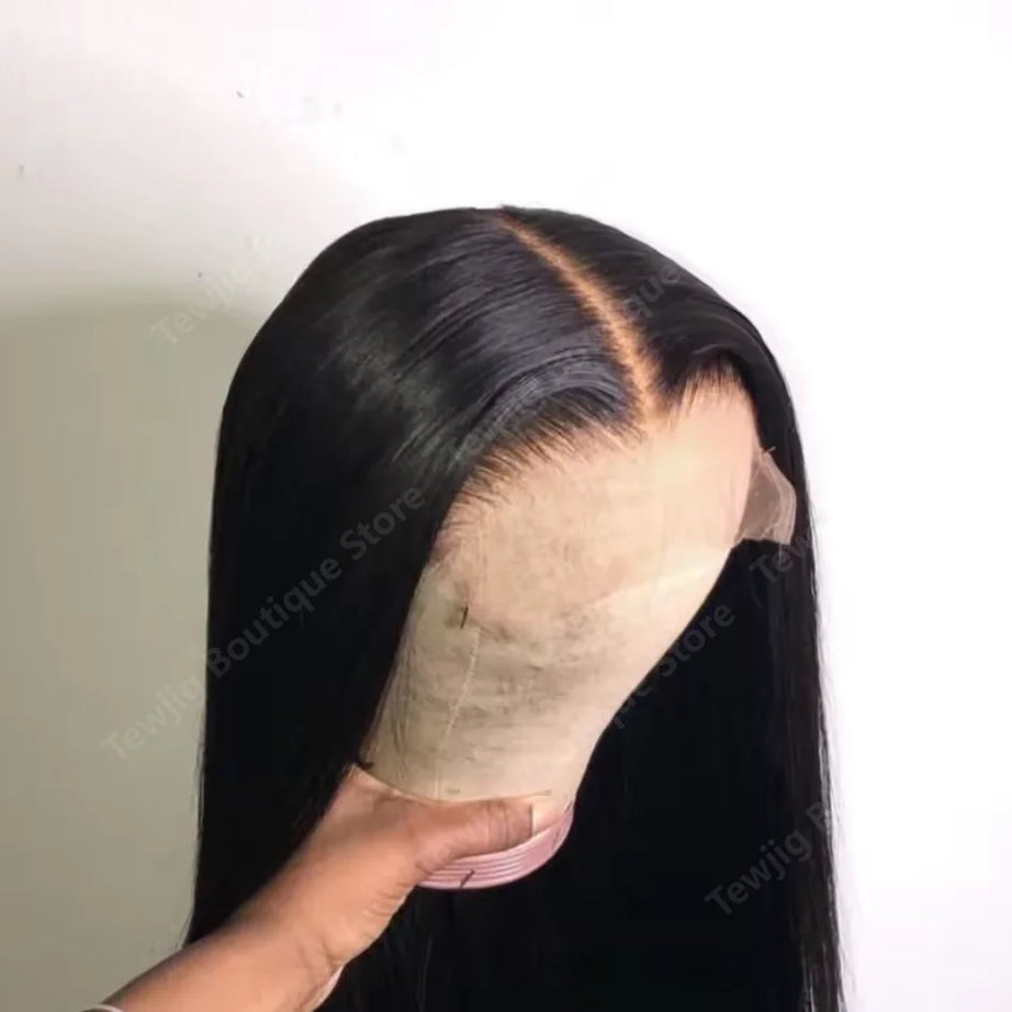 Perruque 30-40 pouces, densité 200, raide comme un os, avec lace frontale HD 13x6 et lace frontale transparente 13x4 pré-épilée, 100 % cheveux humains pour femmes.