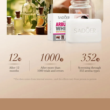 Savon visage moussant SADOER à la niacinamide et à l'arbutine, hydratant, éclaircissant et nettoyant en profondeur pour le corps et le visage. Savon artisanal.