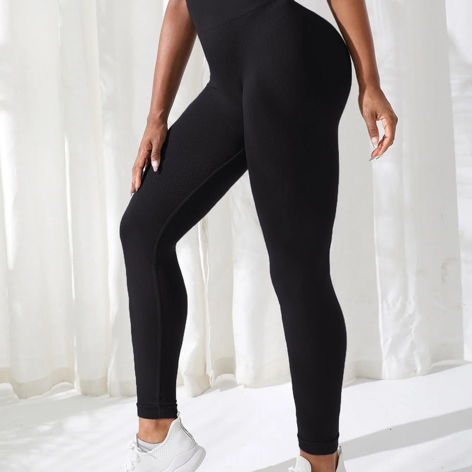 Pantalon de sport pour femme, legging de fitness et de yoga sans coutures, taille haute extensible, sans coutures.