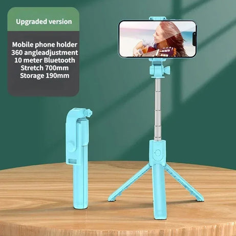 Perche à selfie sans fil avec trépied, lampe et télécommande Bluetooth extensible pour iPhone et streaming TikTok en direct