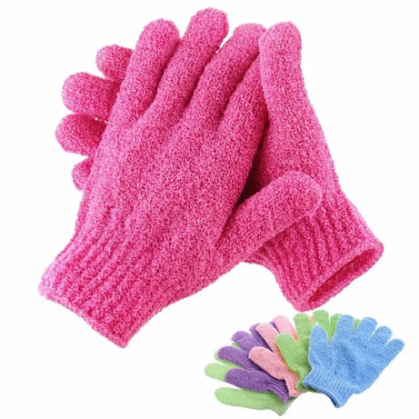 Lot de 2 gants exfoliants pour le bain, avec éponge de massage résistante pour le corps, pour laver et hydrater la peau.