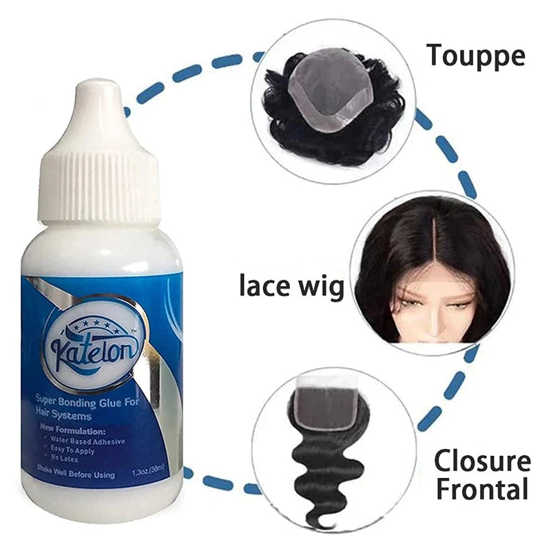 Colle pour perruque Lace Front, tenue extra forte, résistante à l'eau, 38 ml, colle adhésive ultra-forte pour bonnet de perruque, 1 pièce, outils de coiffure, 37 g