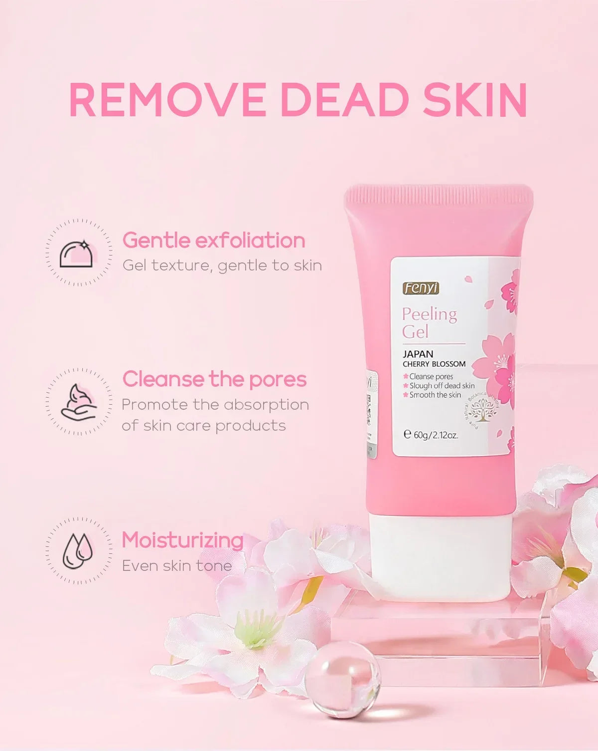 Gel exfoliant nettoyant en profondeur pour le visage, soin éclaircissant et hydratant, gommage réparateur, 60 g