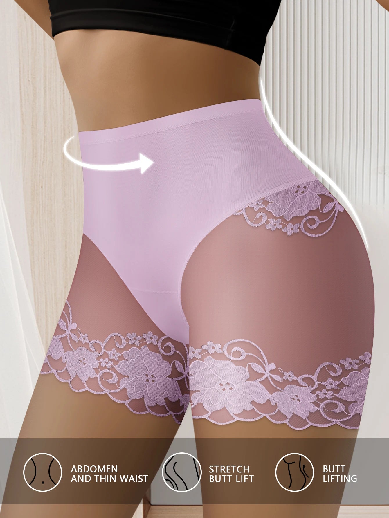 Lot de 2 culottes shorty transparentes pour femmes - Confortables, taille mi-haute, respirantes, ne roulent pas, idéales pour les soirées en amoureux et au quotidien