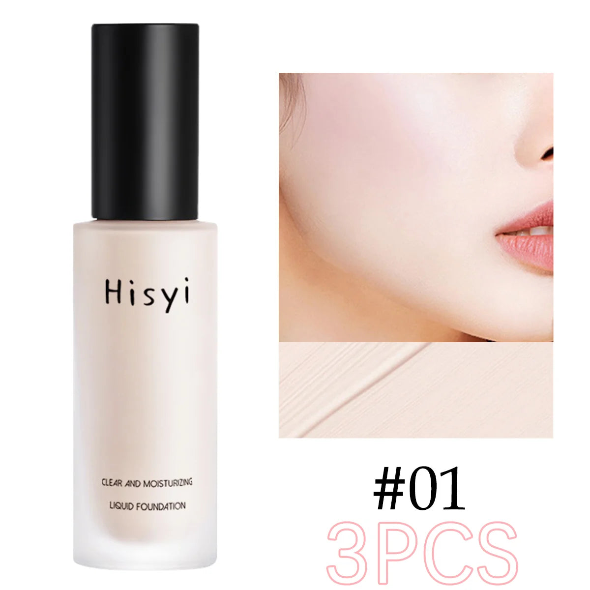 Le fond de teint liquide camoufle naturellement les imperfections sans effet poudre, crème visage simple, fond de teint transparent, masque les imperfections.