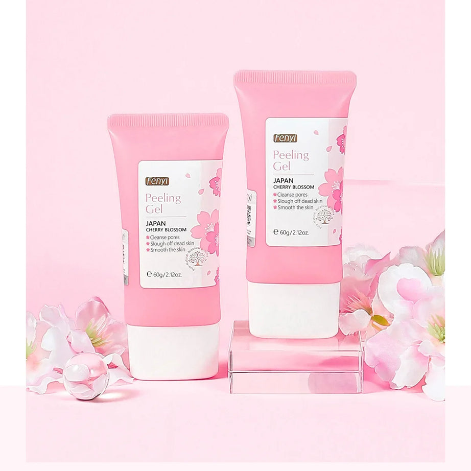 Gel exfoliant nettoyant en profondeur Sakura pour le visage, soin éclaircissant et hydratant, gommage réparateur, 60 g