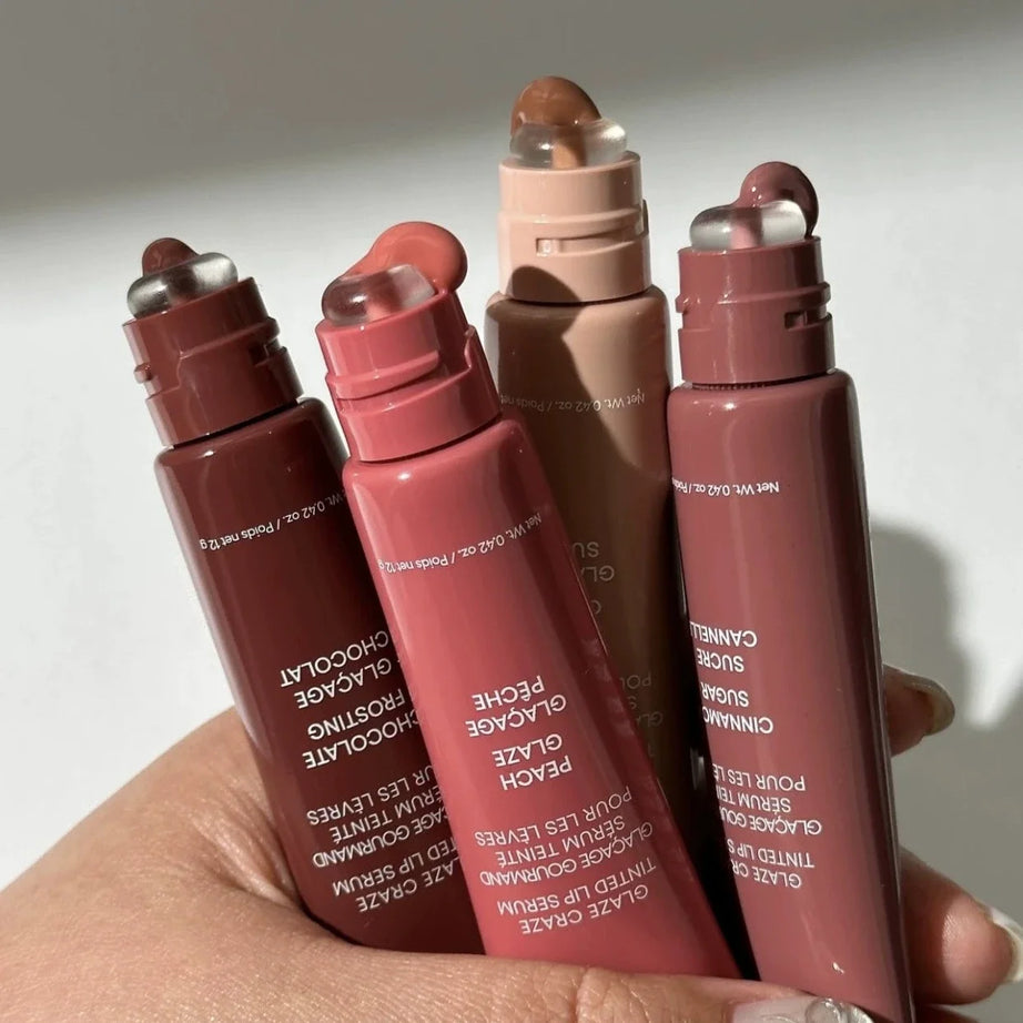 Baume à lèvres hydratant effet donut, gloss miroir, rouge à lèvres parfum fraise framboise chocolat, huile à lèvres transparente, maquillage