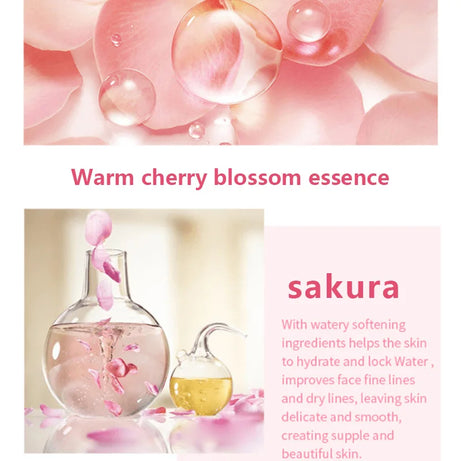 Crème à l'essence de sakura, soin hydratant visage à la fleur de cerisier pour peaux sèches et rugueuses, soin anti-âge liftant, nourrissant et réparateur au collagène