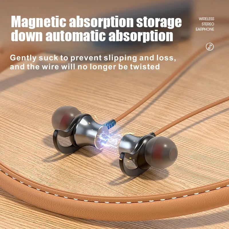 Fone Bluetooth Earphones Wireless Headphones Magnetic Sport Neckband Neck-hanging TWS Earbuds Wireless Blutooth Headset with Mic