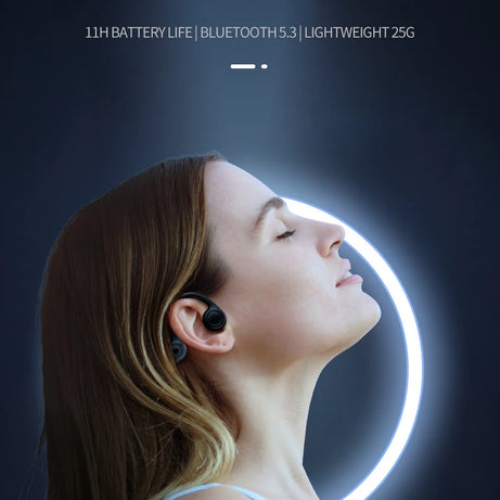 Écouteurs intra-auriculaires à conduction osseuse 2025, Bluetooth 5.3, sans fil, avec crochet d'oreille, étanches, pour le sport, la course et la conduite.