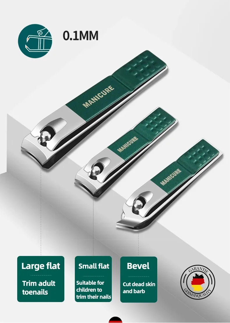 Kit de manucure et pédicure professionnel 6/9 pièces en acier inoxydable avec coupe-ongles et étui de voyage.