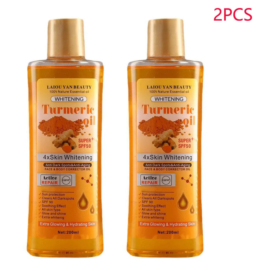 Huile essentielle de curcuma pour le visage et le corps, huile de massage hydratante pour diffuseur, aromathérapie, éclaircissante et lissante, soin du visage et du corps, 200 ml
