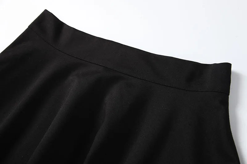 Nouvelle jupe plissée coréenne taille haute, fine et élastique, noire.