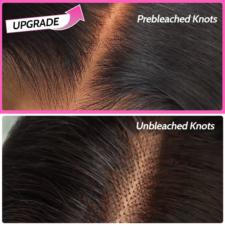 Perruques ISEE Hair sans colle, cheveux humains, prêtes à porter, lisses, pré-épilées, faciles à porter, avec lace front 7x5HD et dentelle prédécoupée.