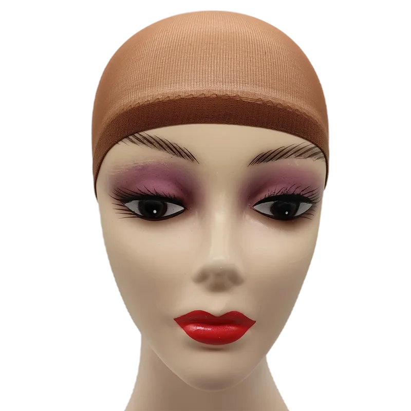 2 unidades/bolsa Gorro de peluca de media superior Red para pelucas de cabello tejido Redes para pelucas de cabello negro Marrón Gorro de peluca de malla elástica para hacer pelucas