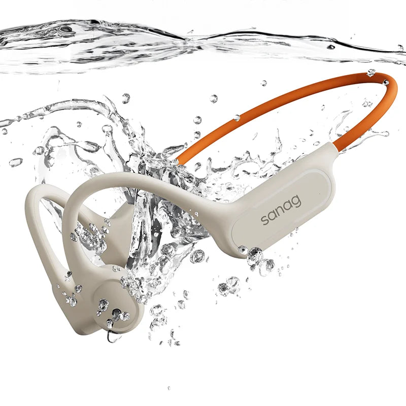 Écouteurs Bluetooth à conduction osseuse Sanag B33S, oreille ouverte, IPX8, pour la natation, mémoire de 32 Go, sans fil, compatibles MP3.