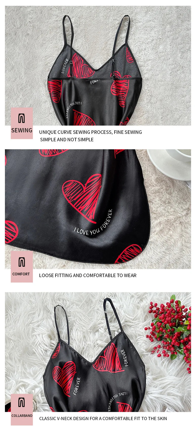 Nuisette en satin imprimé, col V, dos nu, mini, robe de nuit, pyjama sexy pour femme, style cosplay