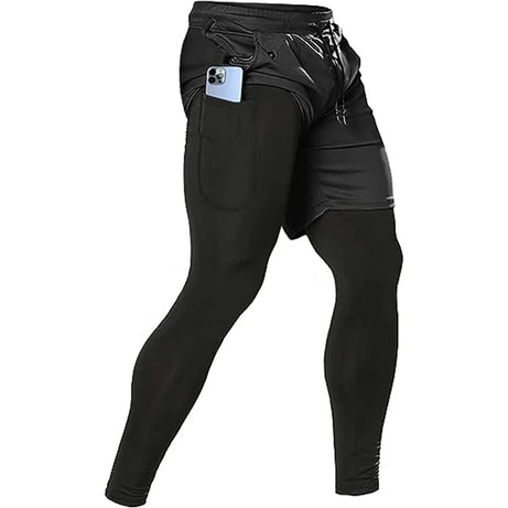 Pantalon de sport 2 en 1 pour homme, survêtement d'entraînement athlétique, pantalon de jogging, pantalon de fitness et de course à pied pour homme
