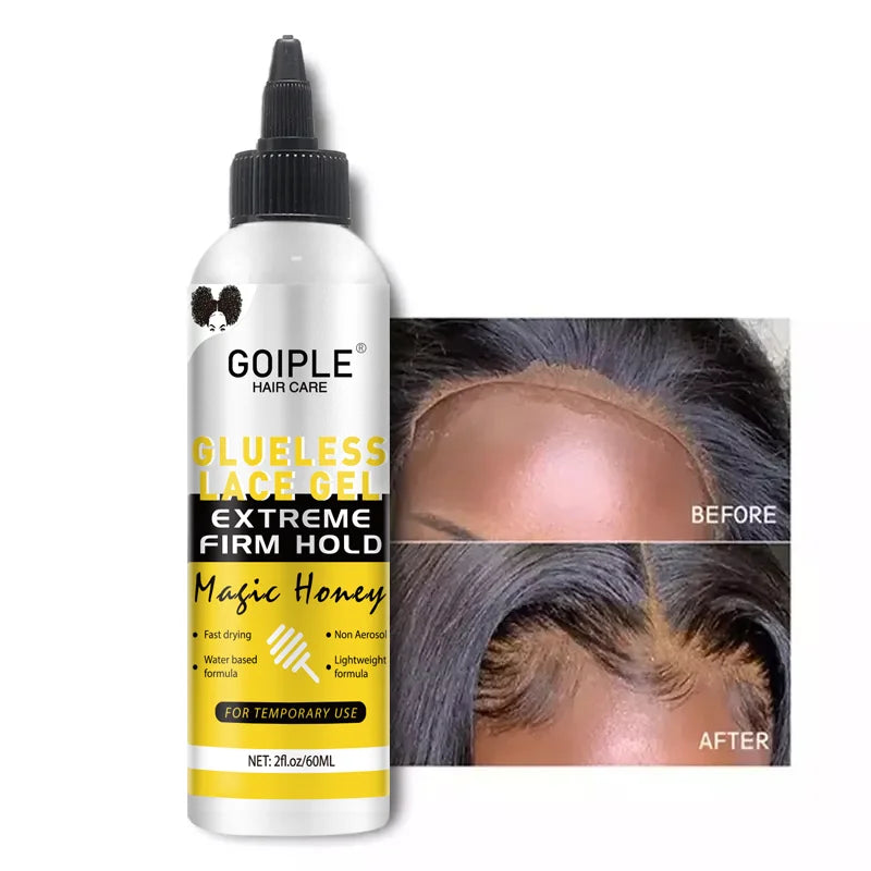 GOIPLE Gel pour perruque lavable sans colle, 59 ml, tenue extrême, séchage rapide, formule naturelle, adhésif pour usage temporaire
