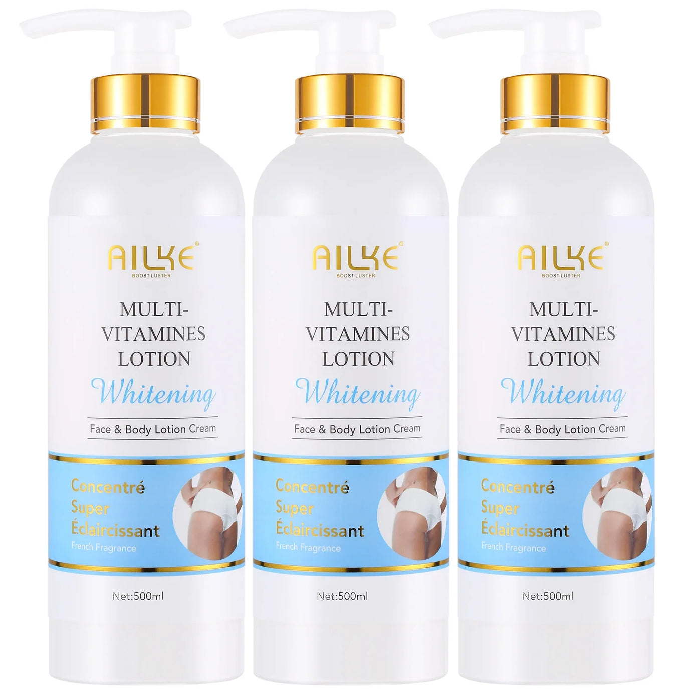 Kit de soins éclaircissants multivitaminés naturels AILKE : hydrate, unifie le teint, atténue les taches brunes et blanches, nettoie et lisse la peau.