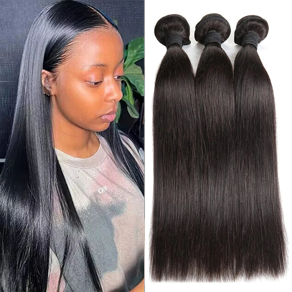 Extensions de cheveux lisses Tissage, 45, 50 et 55 cm (18, 20 et 22 pouces), cheveux naturels brésiliens, qualité 10A. Livraison en 3 jours en France.