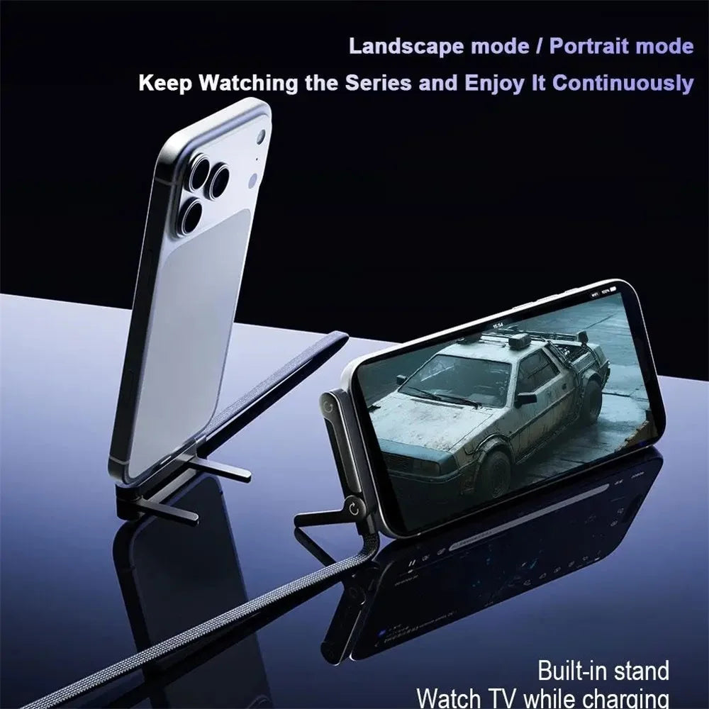 Support de téléphone pliable à charge rapide 240 W avec câble de données et support pliable 2 en 1 pour téléphone et tablette