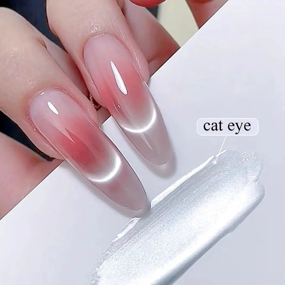 Vernis à ongles gel blanc effet œil de chat TC Flow Light (1 à 9 pièces) - Ultra brillant, semi-permanent, UV, effet miroir, aimant pour ongles