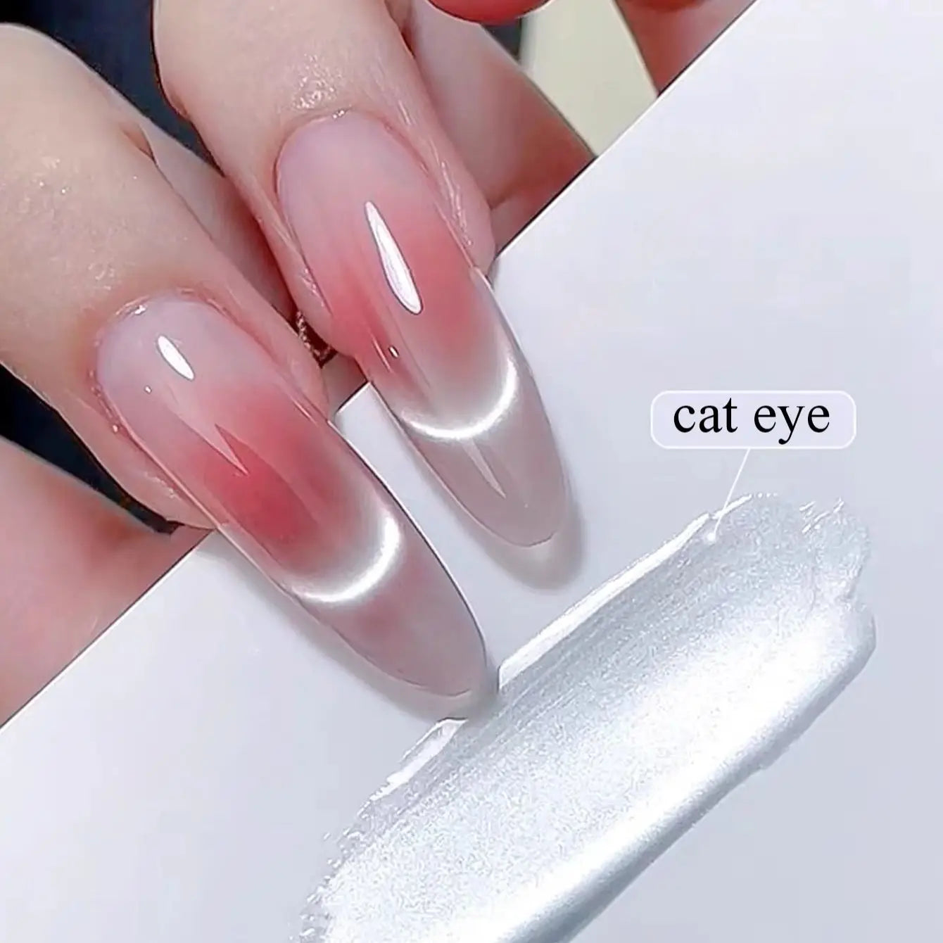 Vernis à ongles gel blanc effet œil de chat TC Flow Light (1 à 9 pièces) - Ultra brillant, semi-permanent, UV, effet miroir, aimant pour ongles
