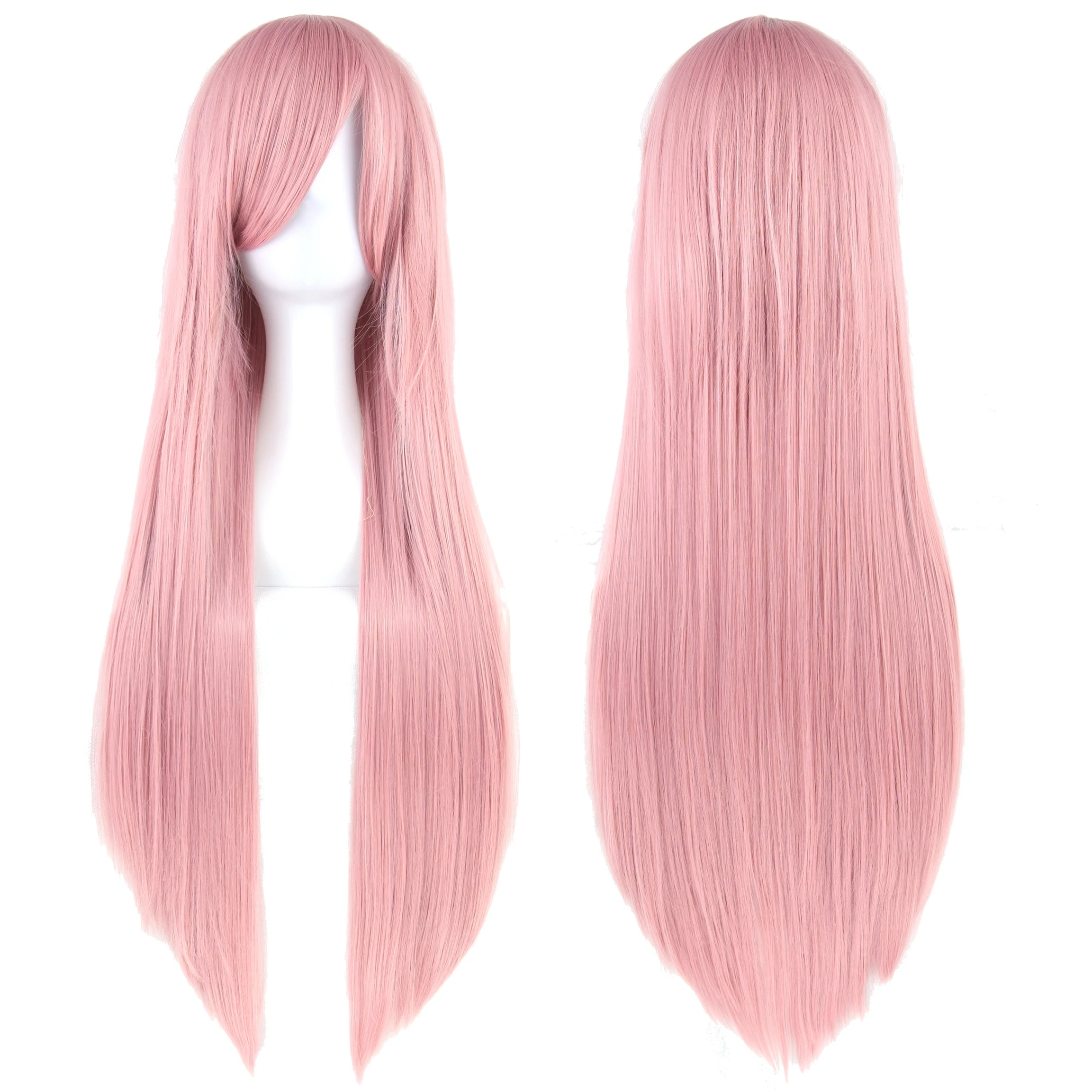 Perruque synthétique Soowee de 80 cm de long, blanche et violette, idéale pour le cosplay, les fêtes et les coiffures noires. Cheveux raides. Postiche pour femme.