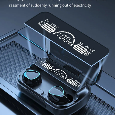 Nouveauté : Écouteurs sans fil M10, son parfait et haute qualité, idéaux pour le sport, les jeux et la musique. Écouteurs Bluetooth avec batterie externe.