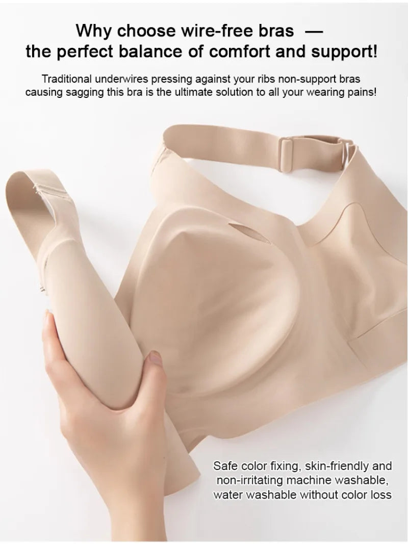 Soutien-gorge push-up sans armatures, sous-vêtements confortables et sans coutures pour femme, doux, respirant et hypoallergénique, sans armatures, idéal au quotidien.