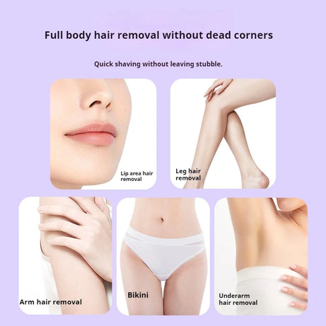 Rasoir électrique 2 en 1 pour femmes, épilation indolore, tondeuse corporelle rechargeable, épilateur pour aisselles et moustache