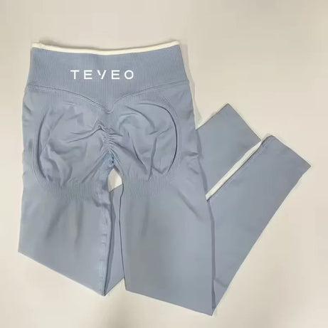 TEVEO Ignite Sculpt Leggings froncés sans coutures pour femme, pantalon de yoga, gainage des hanches, course à pied, sport, salle de gym, gamme Ignite Sculpt