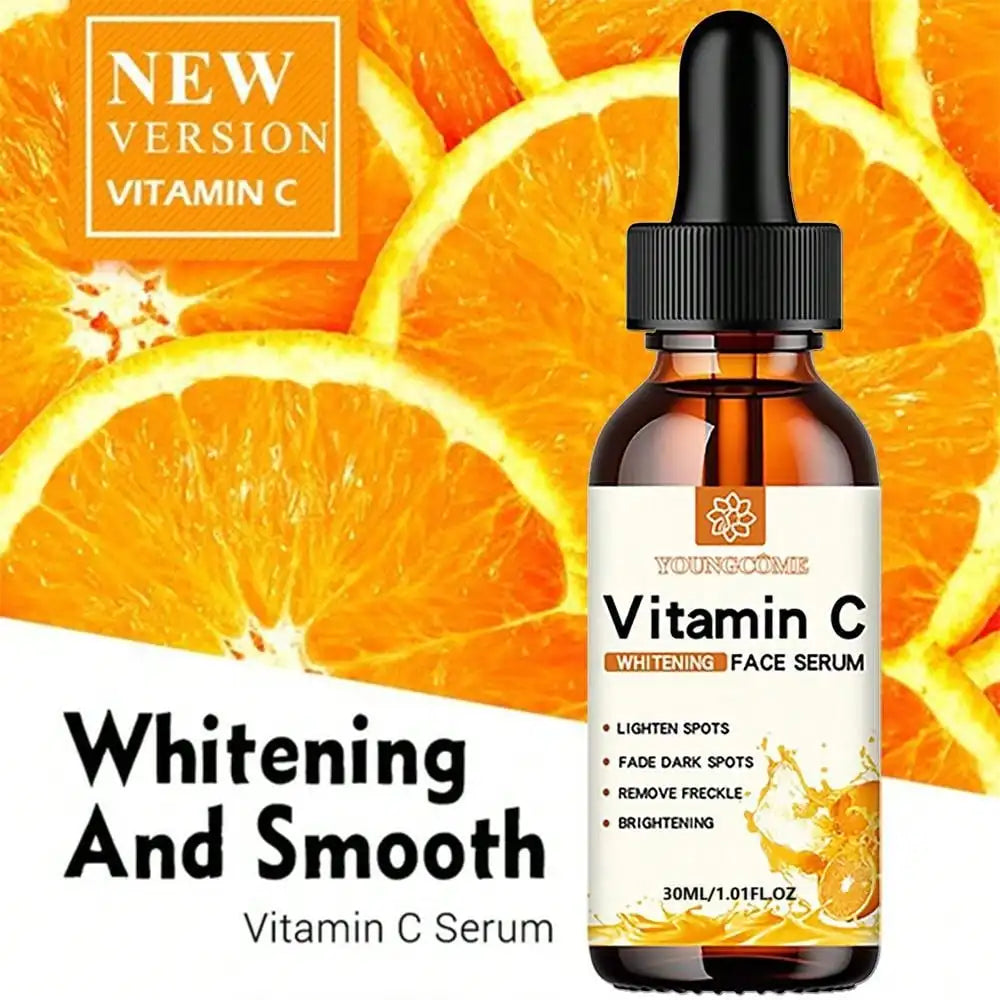 Essence pour le visage à la vitamine C contenant de l'acide hyaluronique, estompe les taches brunes, hydrate, répare et lutte contre le vieillissement cutané. Soin du visage 30 ml