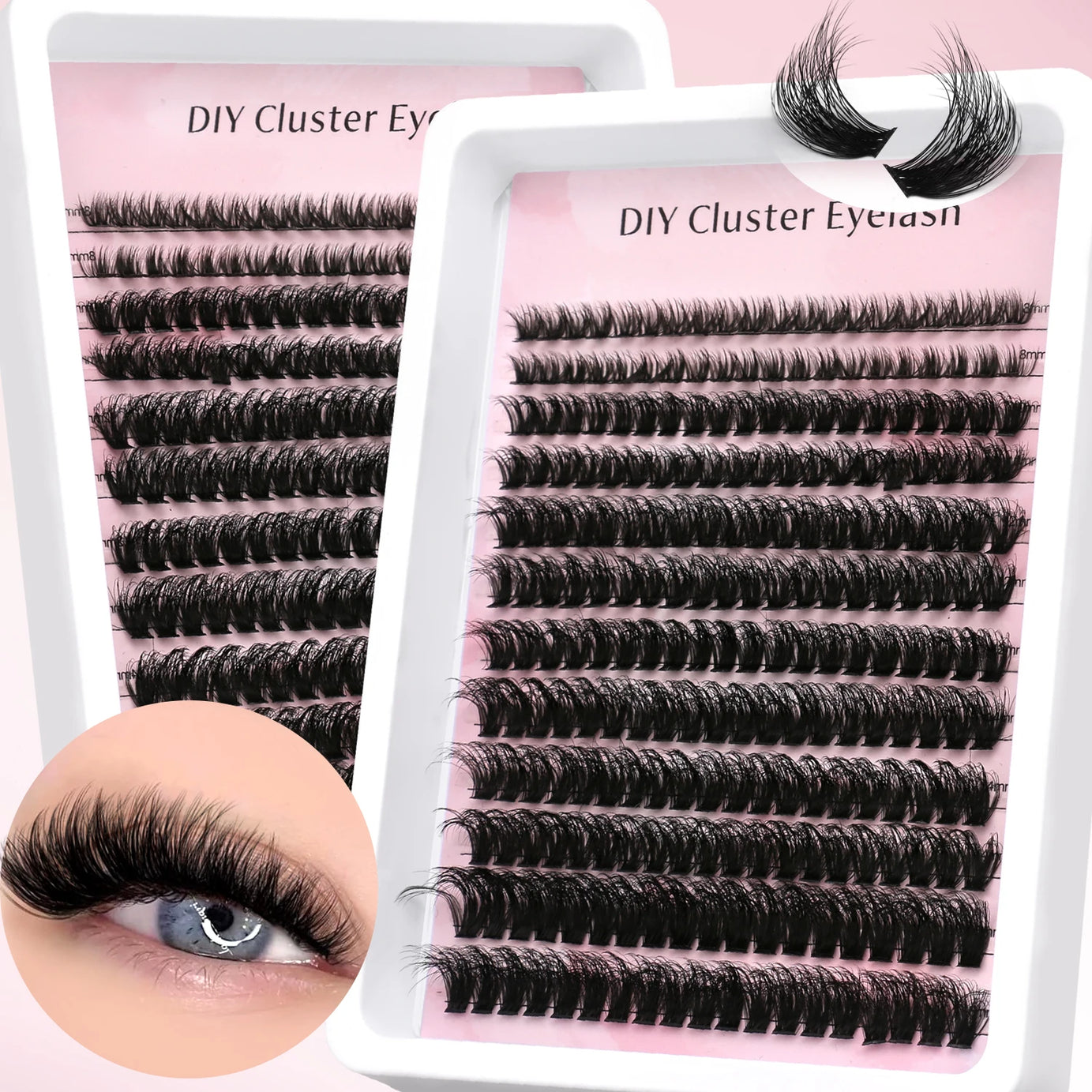 GROINNEYA Faux cils en vison, extensions de cils volumineuses, duveteuses et fines, maquillage pour les cils