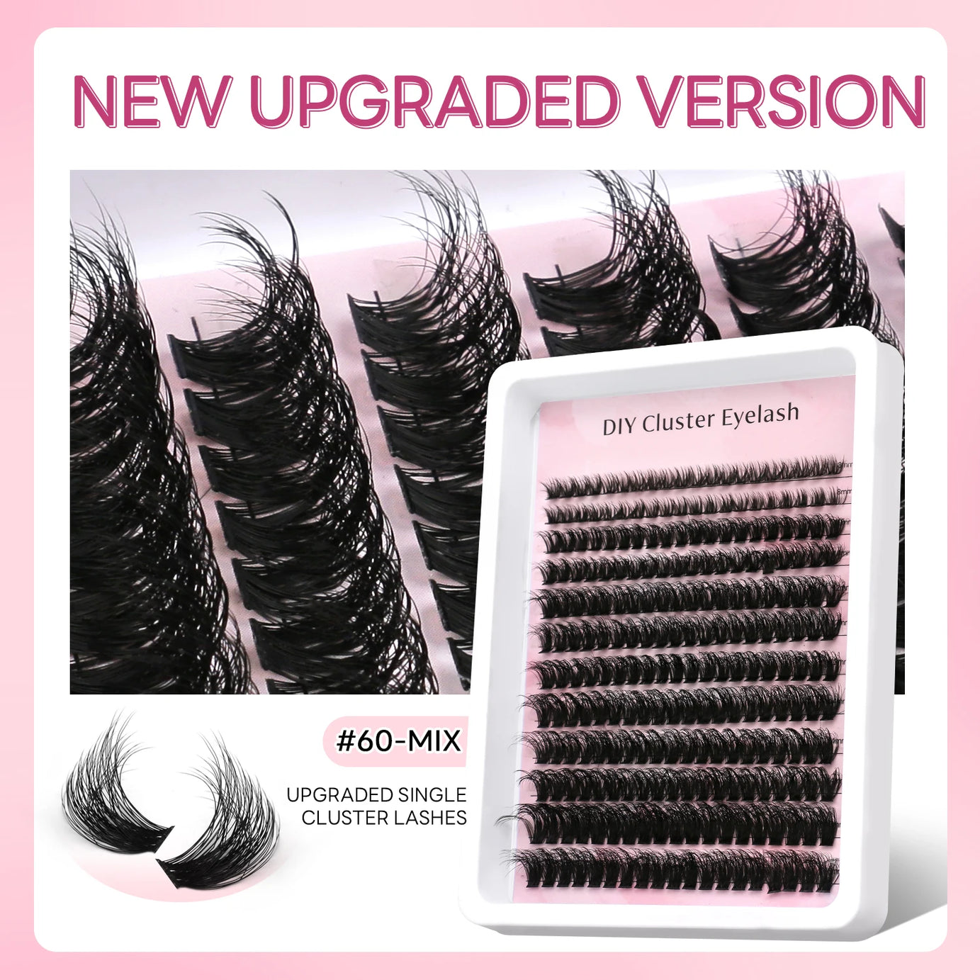 GROINNEYA Faux cils en vison, extensions de cils volumineuses, duveteuses et fines, maquillage pour les cils