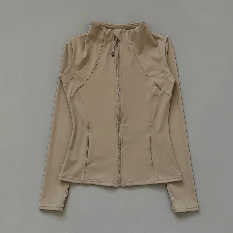 Vêtements de yoga coupe-vent, vêtements de sport pour femme, sweat-shirt à manches longues, veste de sport, haut d'entraînement pour femme, vêtements de sport