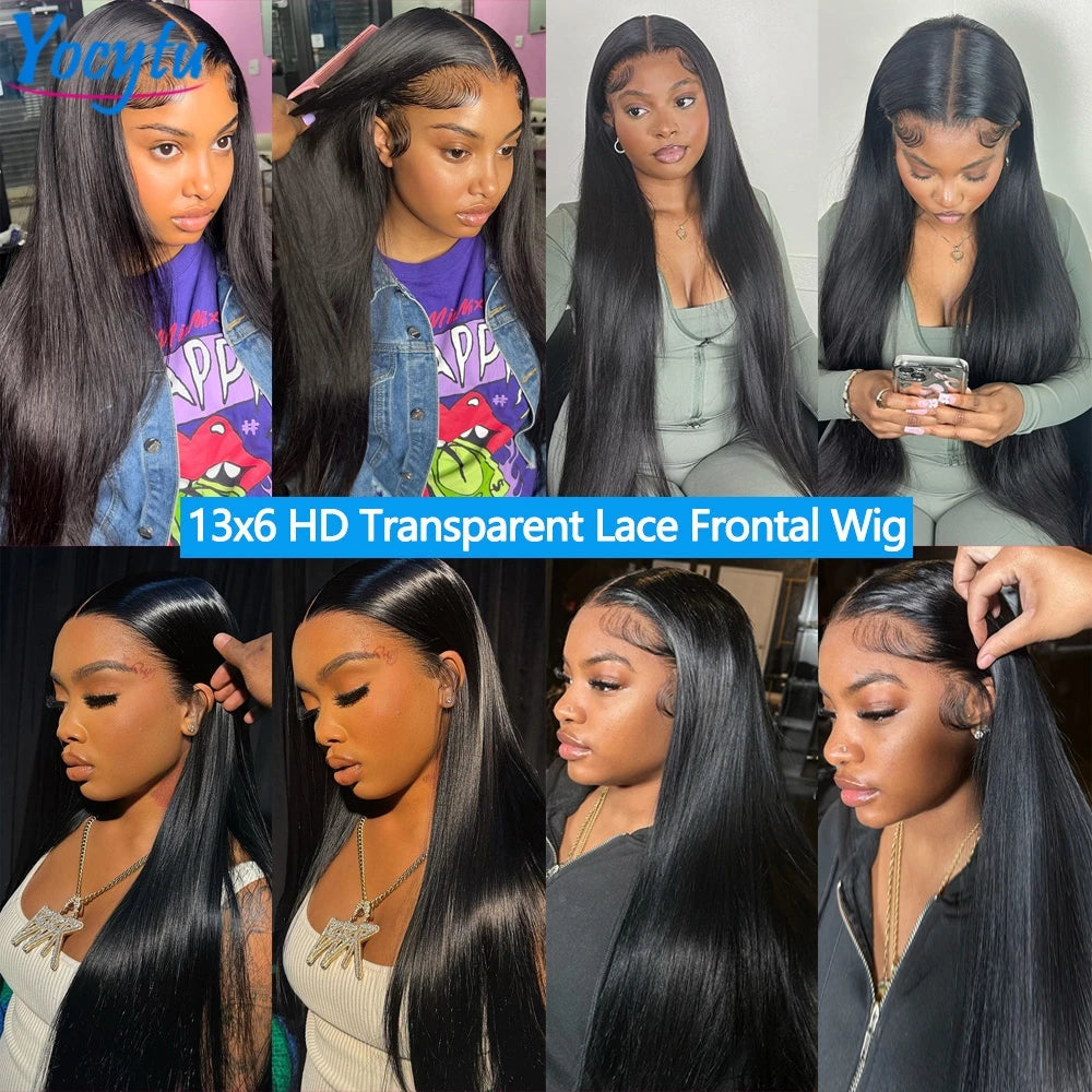 Perruque Lace Front 28/30 pouces en cheveux humains YOCYTU HD, perruque Lace Front 13x6 en cheveux humains péruviens, livraison en 3 jours en France