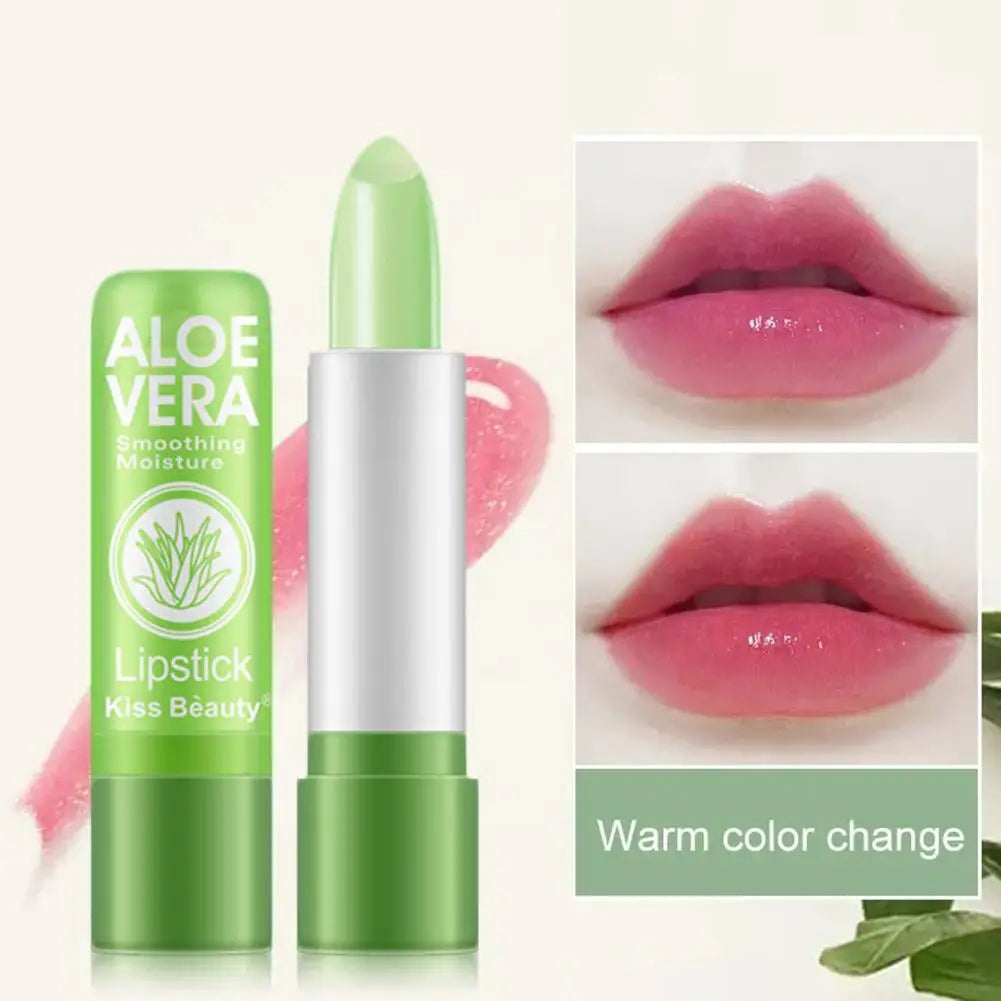 Rouge à lèvres à l'aloe vera changeant de couleur, baume à lèvres longue tenue, hydratant et activé par la température, soin nourrissant pour les lèvres résistant à la décoloration