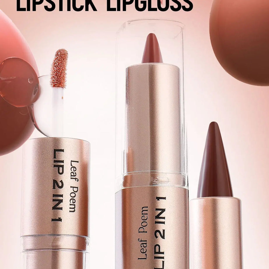 Crayon contour des lèvres noir et marron effilé, double embout miroir, effet repulpant, gloss cristal, maquillage pour des lèvres rouges sexy