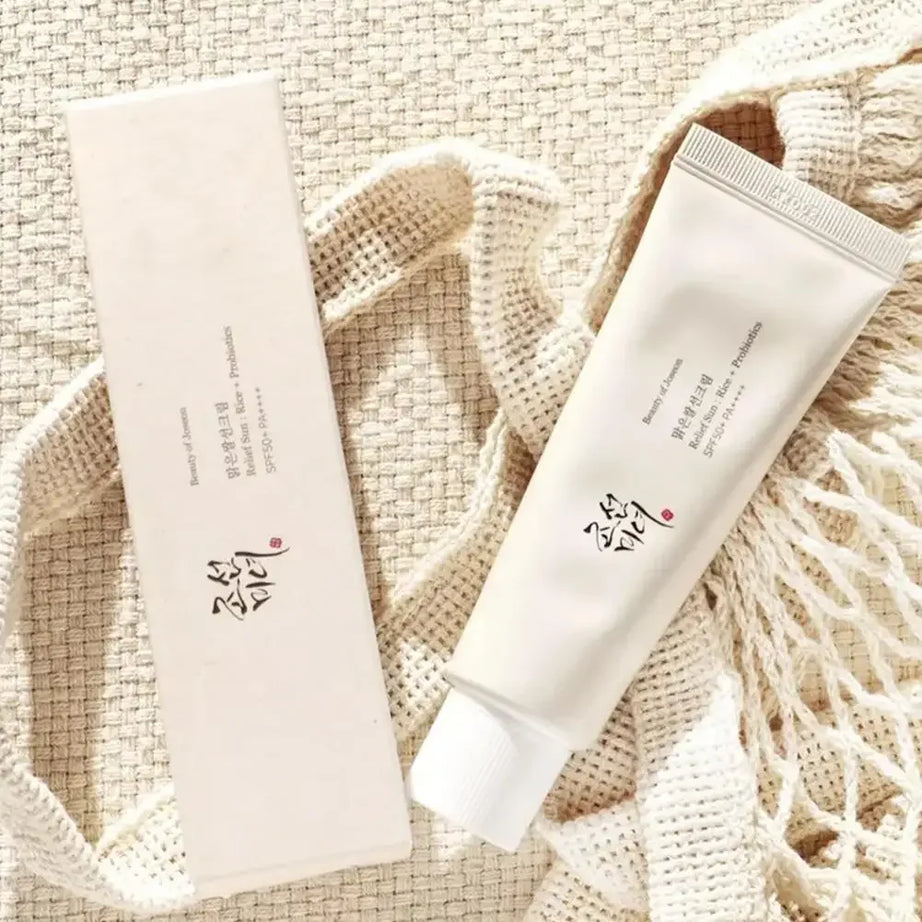 Coffret de soins coréens au riz Joseon et probiotiques : huile essentielle, protection solaire, lotion tonique rafraîchissante, crème hydratante pour le visage et les yeux.