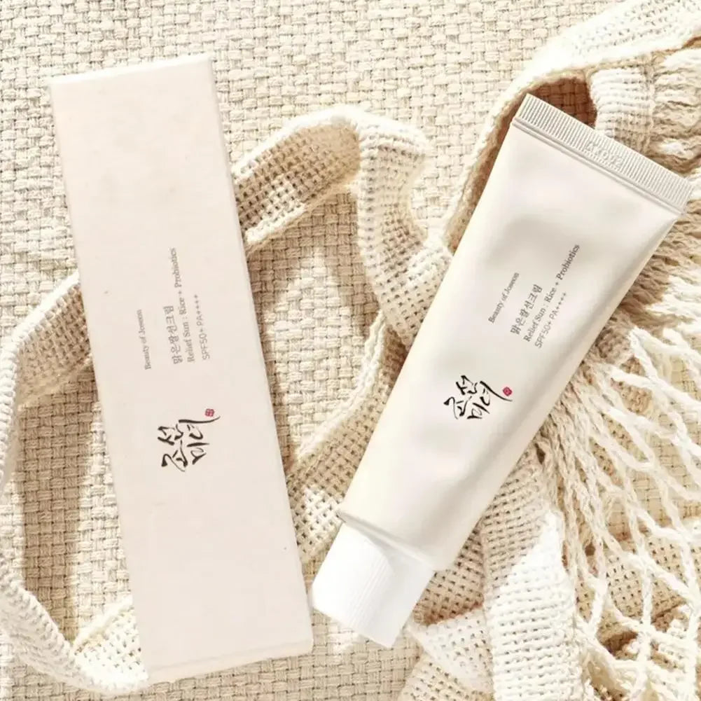 Coffret de soins coréens au riz Joseon et probiotiques : huile essentielle, protection solaire, lotion tonique rafraîchissante, crème hydratante pour le visage et les yeux.