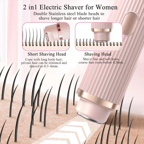 Rasoir électrique pour femme, tondeuse bikini, épilateur corporel, rasoir électrique pour l'épilation du maillot, des aisselles, des jambes et du visage