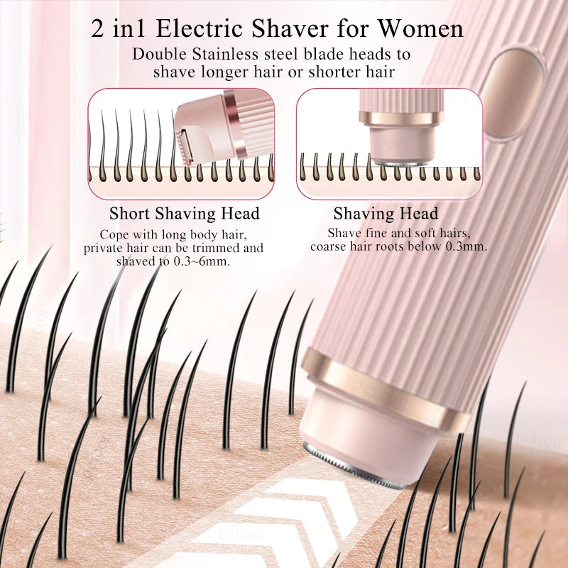 Rasoir électrique pour femme, tondeuse bikini, épilateur corporel, rasoir électrique pour l'épilation du maillot, des aisselles, des jambes et du visage