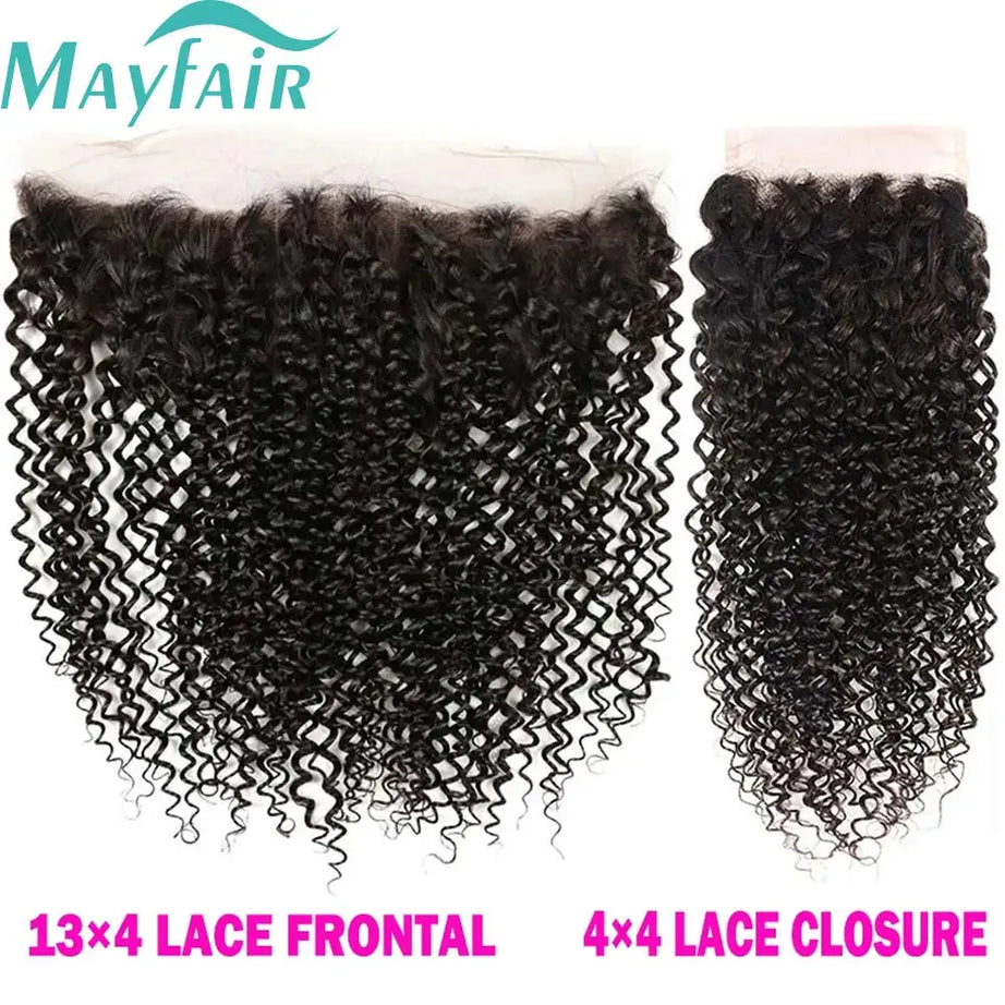 Lace Frontale transparente HD 12A en dentelle 13x4, effet ondulé, fermeture 4x4, cheveux humains brésiliens, effet bouclé crépu et lisse.