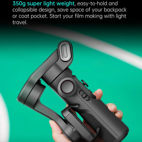 Stabilisateur à cardan 3 axes pour smartphone, pliable, portable, pour l'enregistrement vidéo, les vlogs et les appareils Android. Stabilisateur anti-tremblement PTZ pour iPhone et Android.