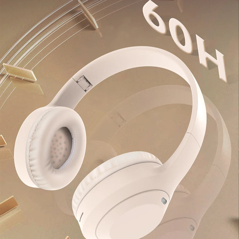 Casque stéréo Hi-Fi circum-aural M5 sans fil Bluetooth 5.3, idéal pour le sport et les jeux vidéo. Compatible avec carte TF/AUX et réduction du bruit.