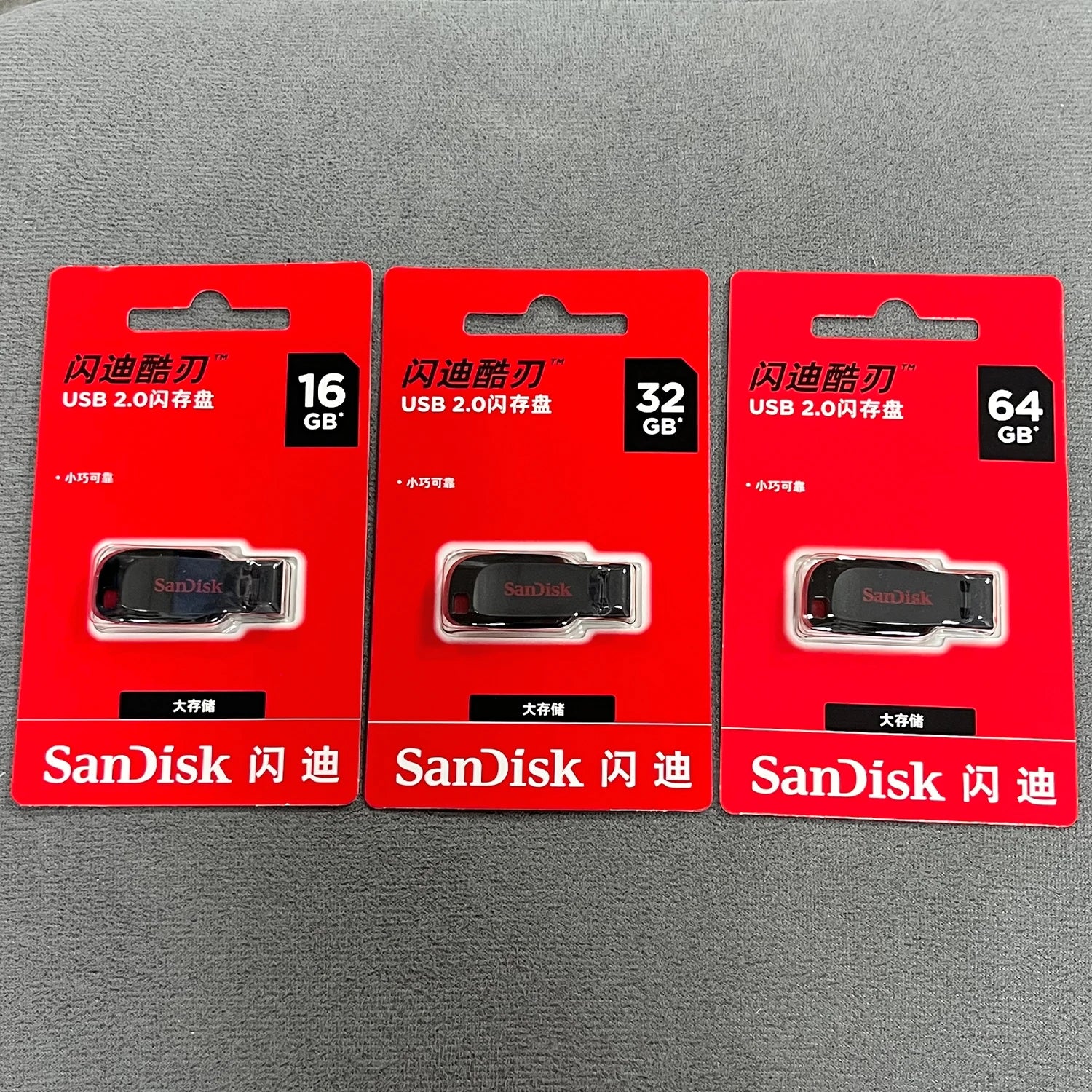 Clé USB SanDisk Cruzer Blade originale 16 Go, 32 Go, 64 Go, 128 Go, disque de stockage USB portable pour ordinateur